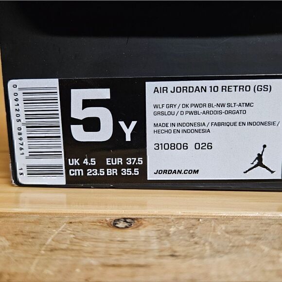 Air Jordan 10 Retro GS Size 5 Youth Bobcats Wolf Grey Basketball Shoe 310806-026 - Picture 12 of 13